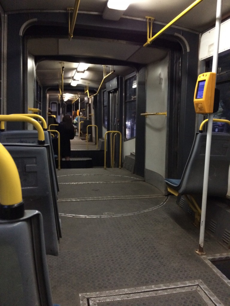 Inside the tram