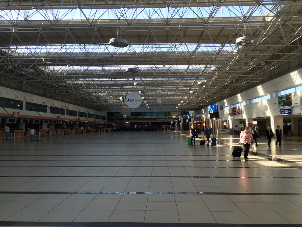 A holiday airport in the winter