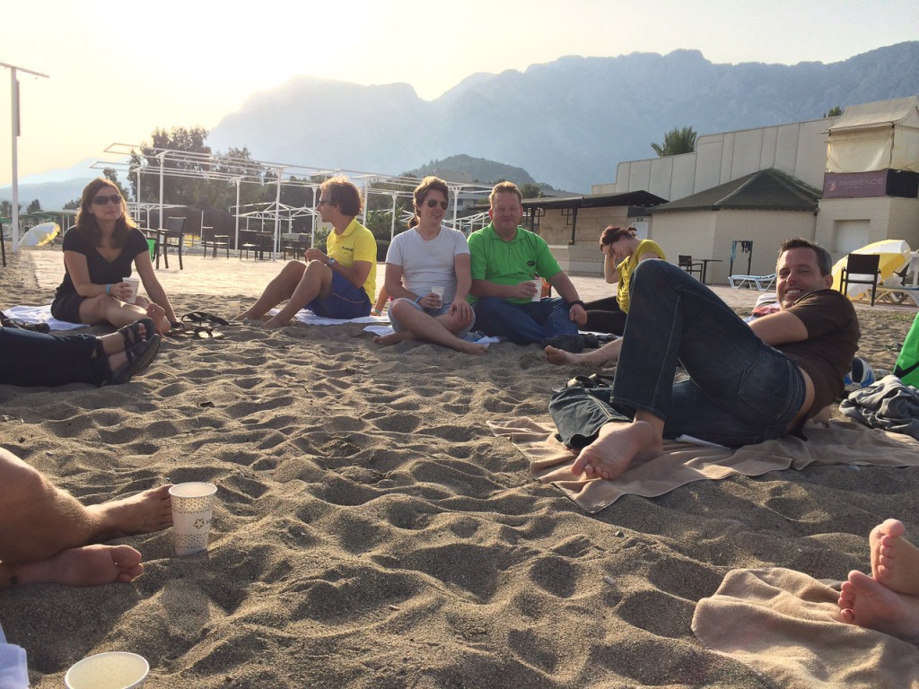 Drinking Sangría at the beach