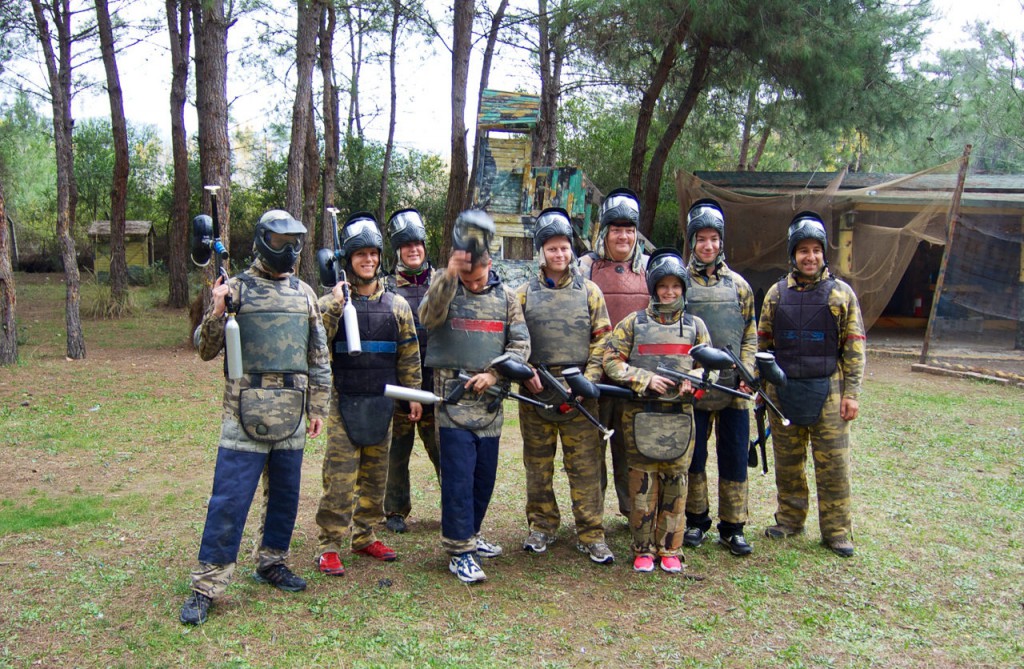 Playing paintball