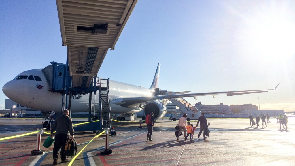 Boarding the plane towards Asia