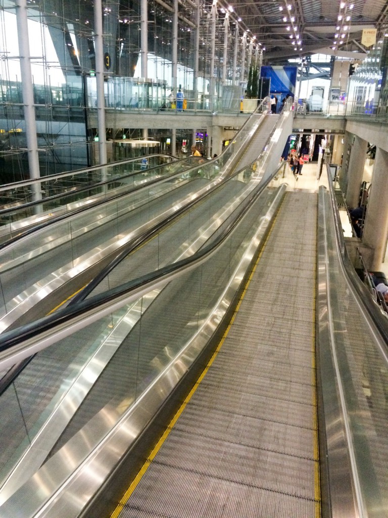 Escalator take you up, down and across at the same time