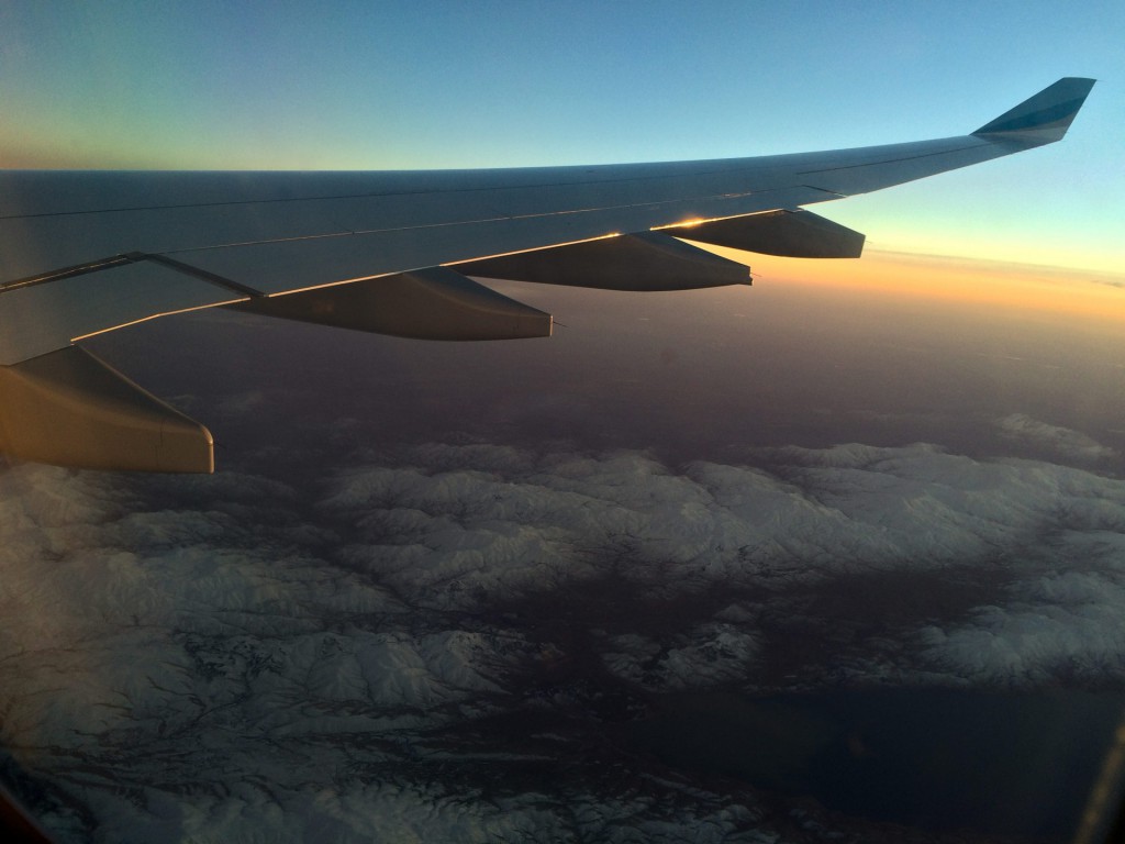 The sunset over the mountains in Turkey